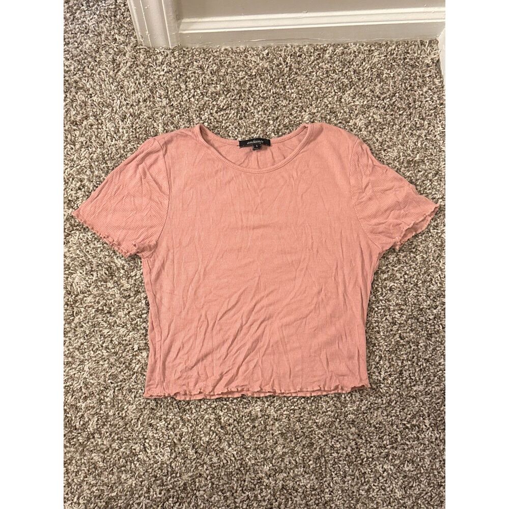 Dusty Rose Pink Ribbed Cropped Top